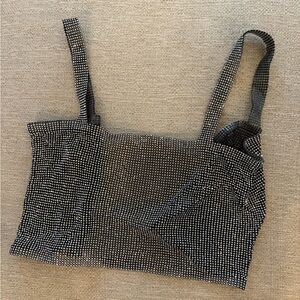 Meshki Black and White crystal metal top